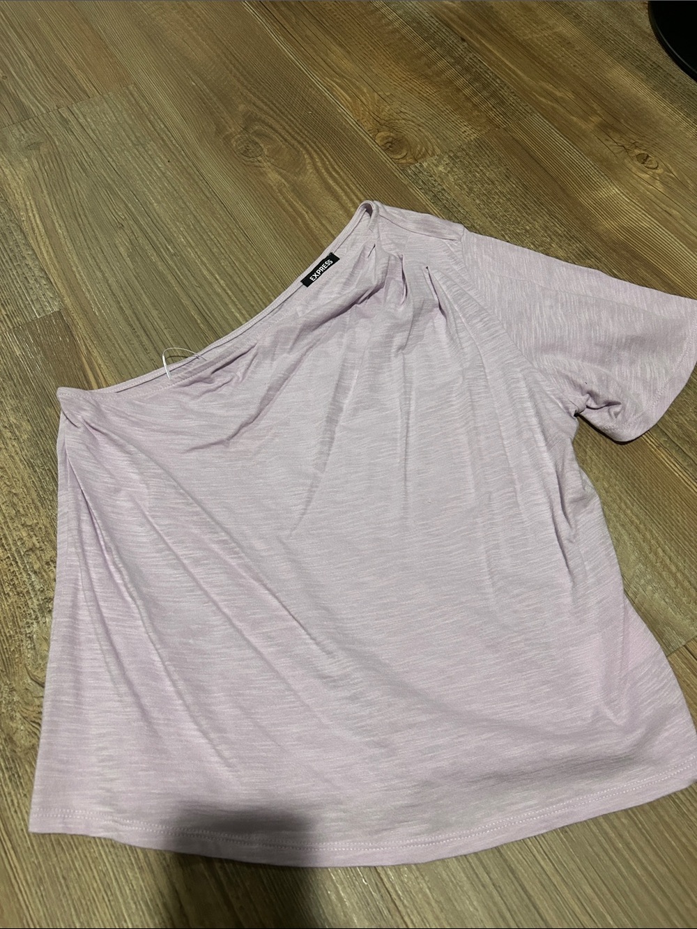 Express Light Lavender Off-Shoulder Short Sleeve Top